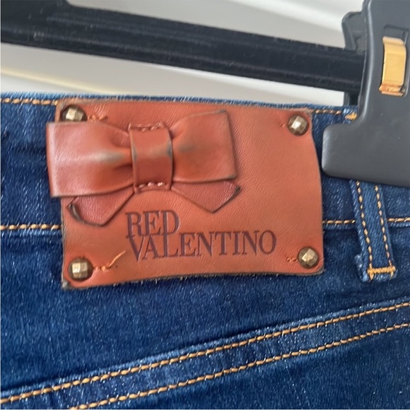 Red Valentino Dark Blue Bow Denim Jeans - Picture 3 of 7
